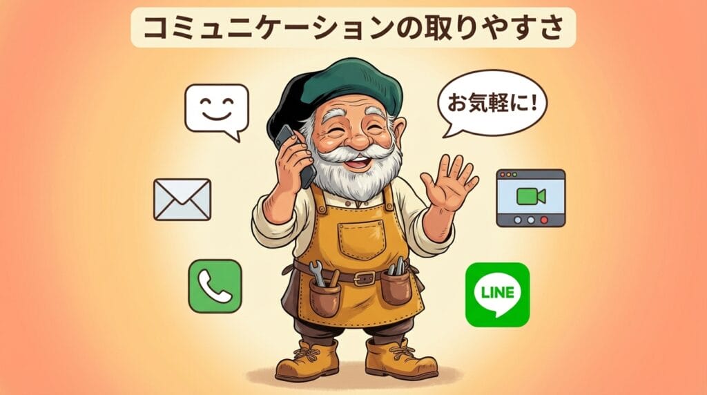 コミュニケーションの取りやすさをアピールするタジェール爺さん