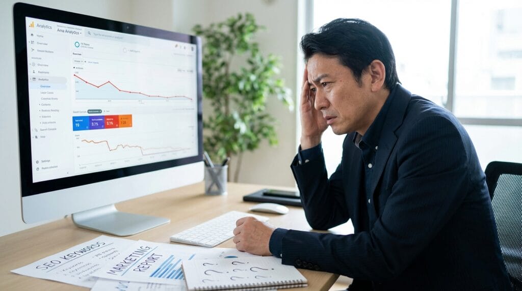 「SEO対策をしているのに、全く検索順位が上がらない」
「アクセス数は増えたのに、問い合わせが来ない」
「何が問題なのか分からない」