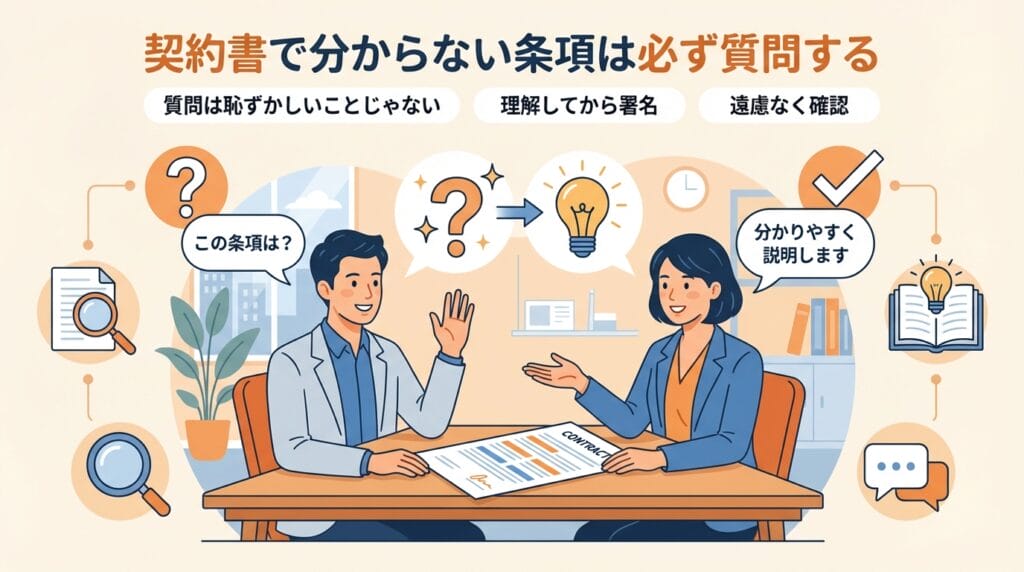 分からない条項は必ず質問する