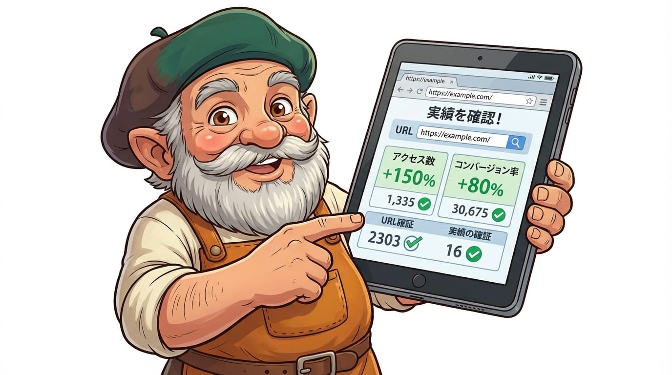 実績を数値とURLで確認する