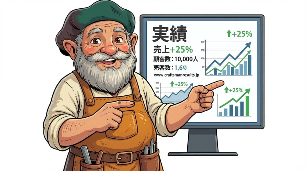 実績を数値とURLで公開している