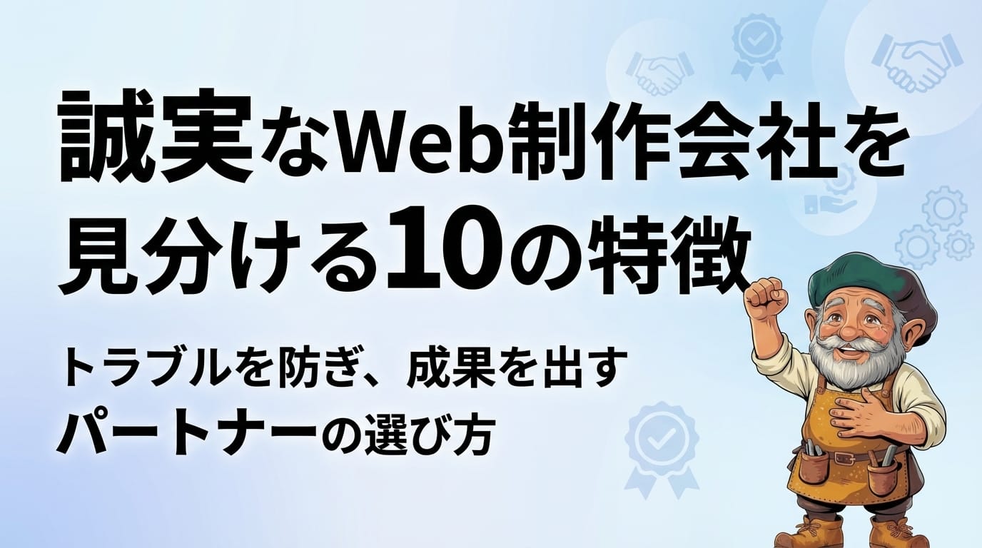誠実なWeb制作会社を見分ける10の特徴｜トラブルを防ぎ、成果を出すパートナーの選び方