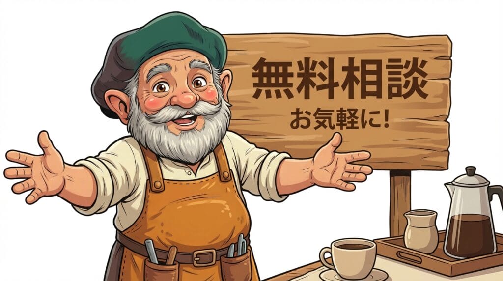 無料相談で実力と誠実さを確認できる機会を提供している