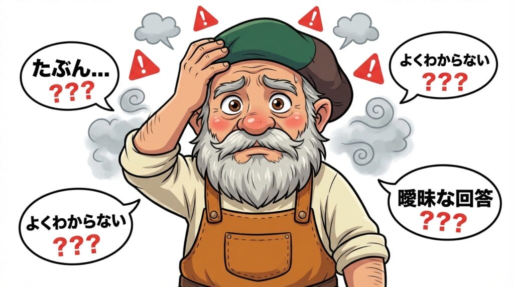 質問に対して曖昧な回答しかしない