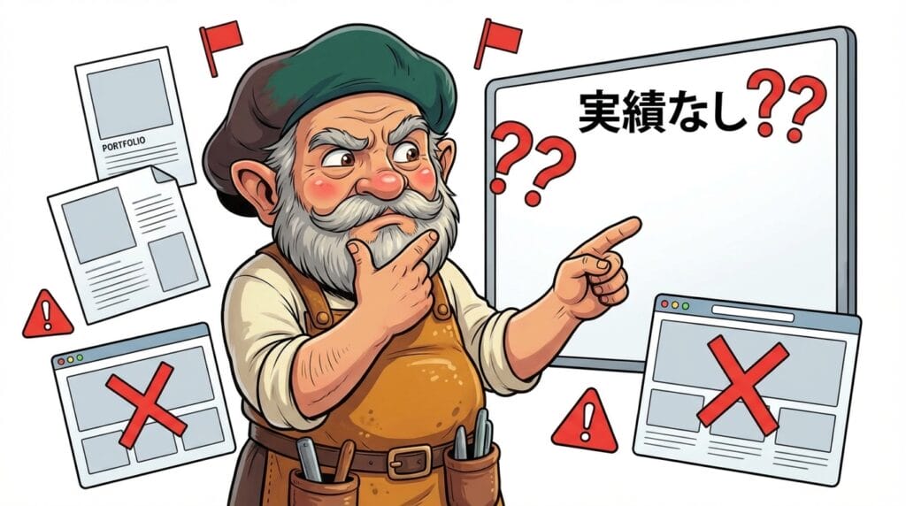 ポートフォリオや実績を提示しない