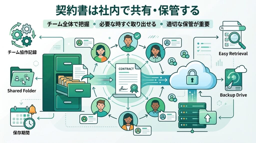 契約書は社内で共有・保管する