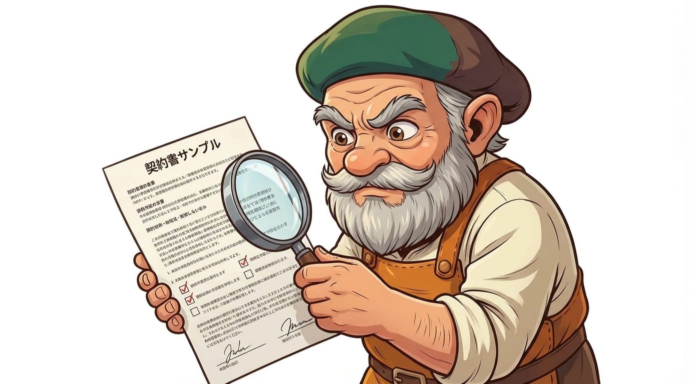 契約書のサンプルを見せてもらう